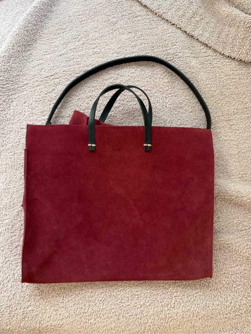 Clare V. Simple Tote. Burgundy & Black